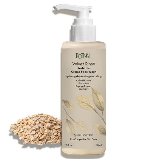 Velvet Rinse Probiotic Creme Face Wash with Colloidal Oats for Hydration